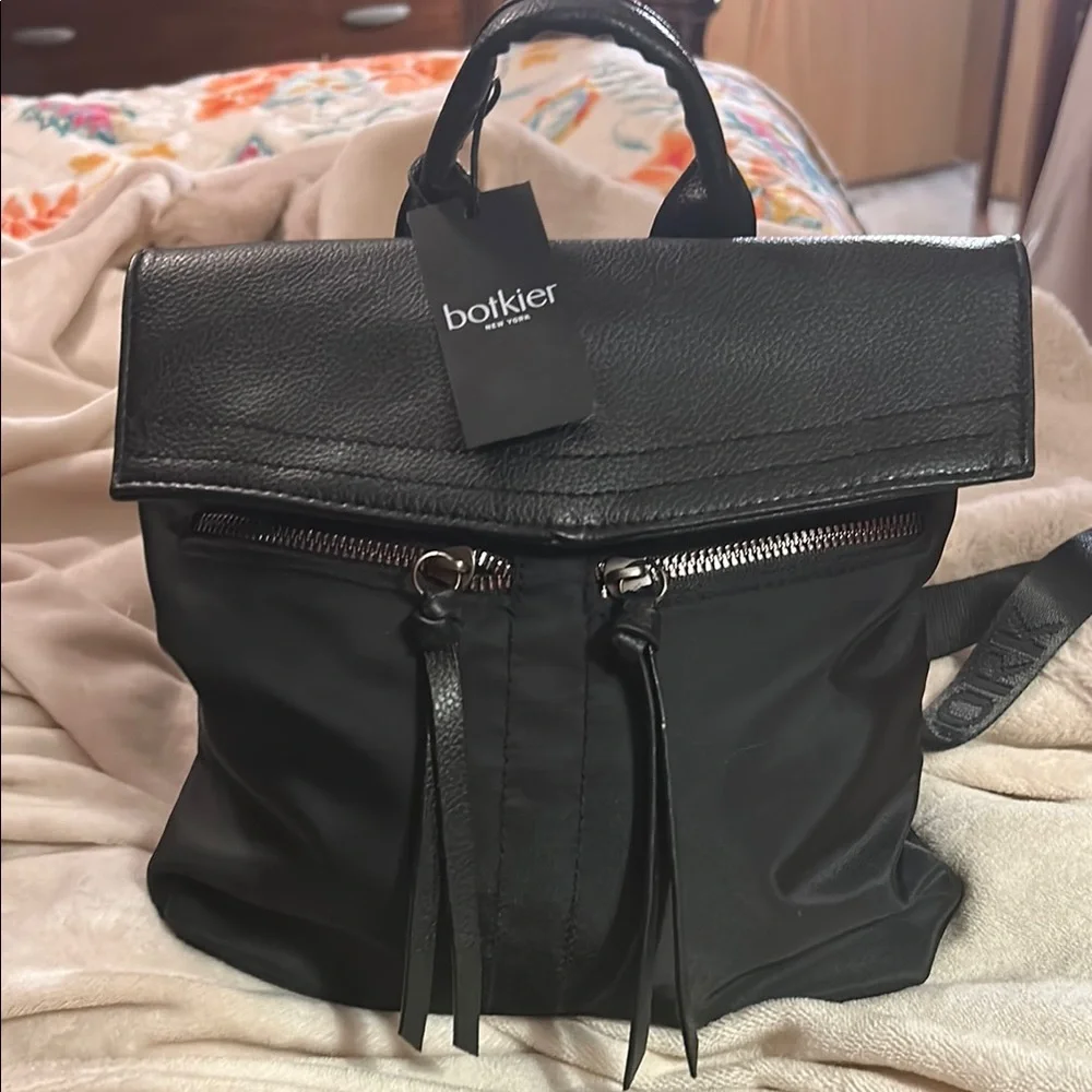 New Botkier Black Leather‎ and Nylon Mini Backpack
